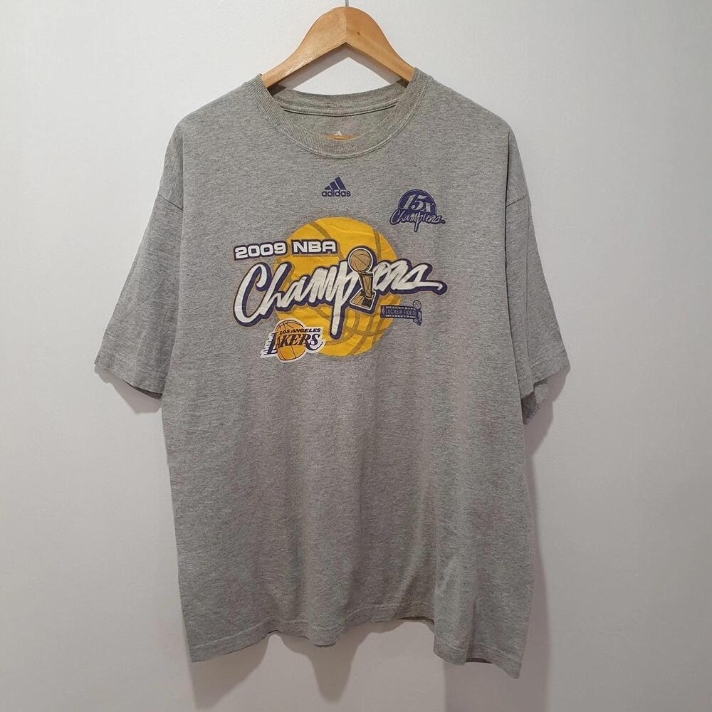 La Lakers Los Angeles 2009 Nba Champions Grey T-Shirt Size Xl Kobe Gasol